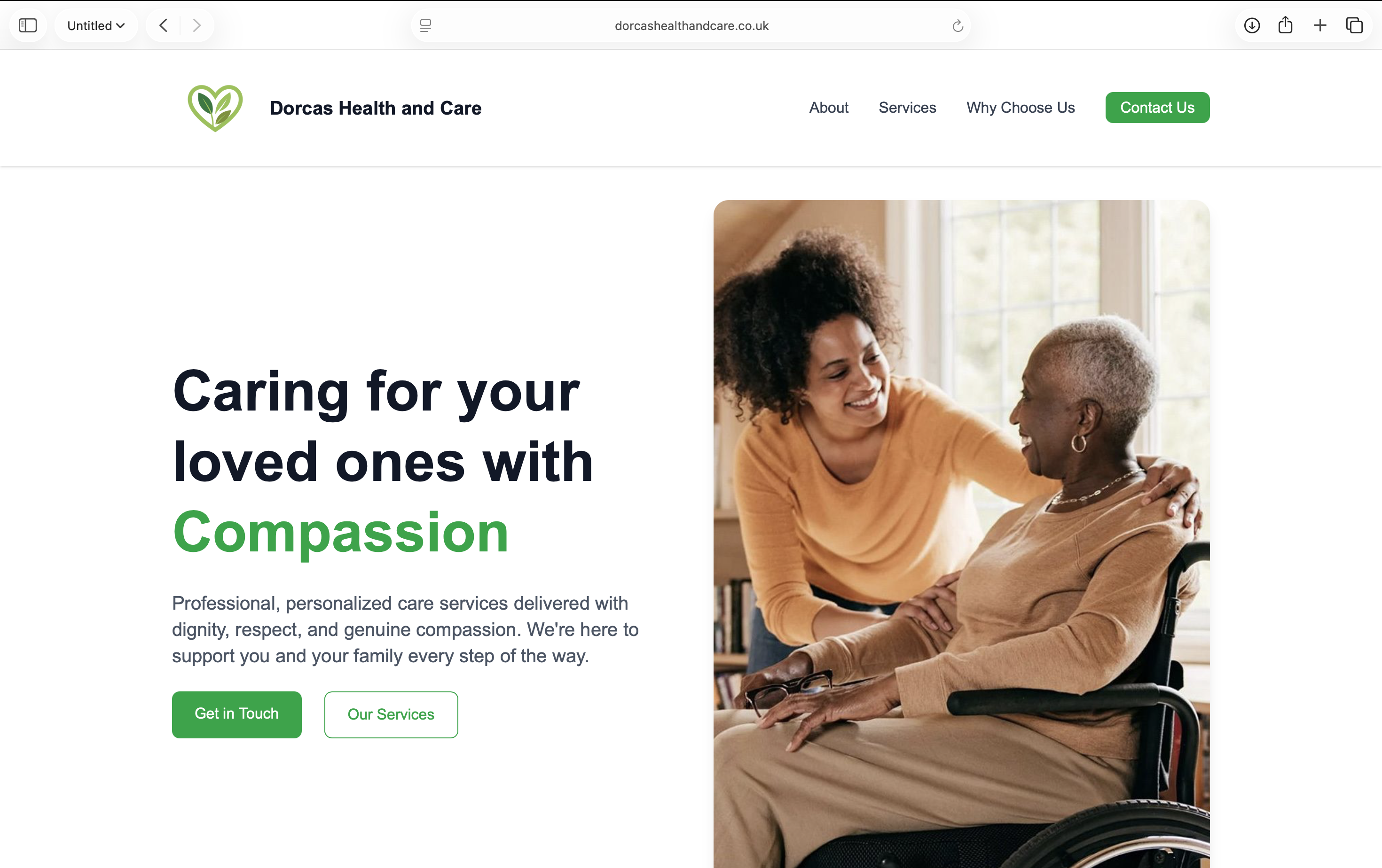 Professional Website for Local Care Provider screenshot 1
